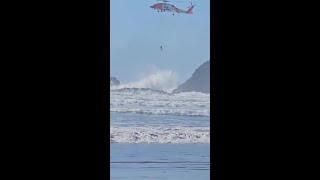 Coast Guard rescue at Ecola State Park October 12 2024 [upl. by Sewoll525]