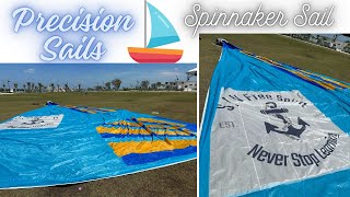 Our brand new Spinnaker Sail  Sailing Free Spirit [upl. by Filberto]