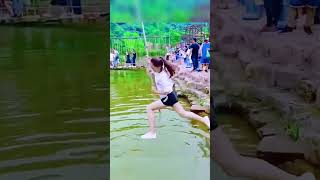 Swing Bridge Game Chinese Water Fun amp Hilarious Falls 💧😂WaterCompetition💧HilariousFalls😂 [upl. by Napoleon]