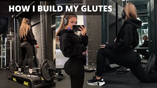 HOW I BUILD MY GLUTES current fav workout my bulking transformation amp tips [upl. by Horatius891]