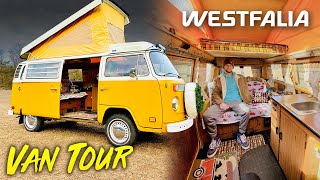 SMALLEST CAMPER TOUR  Volkswagen T2 Minibus Westfalia Camper Van Conversion [upl. by Nnaik341]