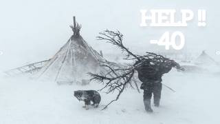 Extreme winter snow storm 42C FREEZING COLD WINTER CAMPING ALONE in a HOT TENT [upl. by Silma]