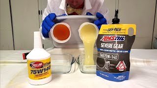 RED LINE Gear Oil vs AMSOIL Severe Gear 75W140 Cold Flow Test [upl. by Monteria678]