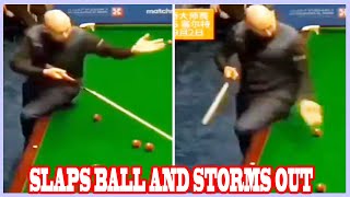 fuming snooker star slaps ball and STORMS OUT of match as he forfeits game at Saudi Arabia Masters [upl. by Schonfeld204]