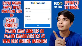 PAANO MAG SIGN UP SA NEW BDO ONLINE BANKING APPLICATION PAANO MAG REGISTER SA BDO ONLINE BANKING [upl. by Lallage33]