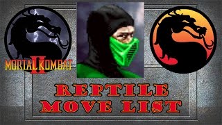 Mortal Kombat 2  Reptile Move List [upl. by Oam]