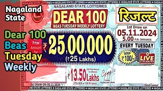 Nagaland State Dear 100 Beas Tuesday Weekly Lottery Result  Dear 100 Lottery Result Today 5pm [upl. by Yaker750]