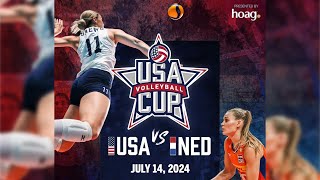 USA vs Netherlands  USA Volleyball Cup  Full match replay  July 14 2024 [upl. by Affay585]