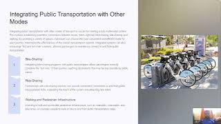 promoting and integration of public transportation and promotion of non motorized transport [upl. by Nestor]