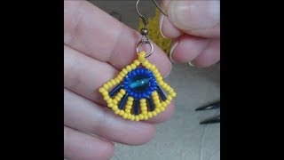 Fächer Perlen Ohrringe Fan Earrings Bärbeli Tutorial easy [upl. by Anaerol]