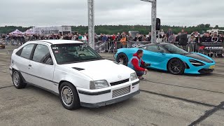 900HP Opel Kadett GSI 16V Turbo vs 1200HP McLaren 720S [upl. by Cole]