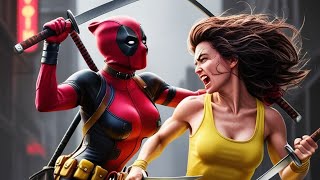 Lady deadpool and lady Wolverine in fight 💥👊ai shorts Marvel [upl. by Neuburger]