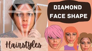 5 Best Hairstyles for Diamond Face Shape in Hindi  Face Shape Series  Personal Styling World [upl. by Allana]