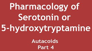 Pharmacology of Serotonin or 5hydroxytryptamine  Autacoids Part 4  Dr Shikha Parmar [upl. by Akiaki481]