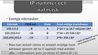 Dator och nätverksteknik Nätverk del 33 [upl. by Netsew]