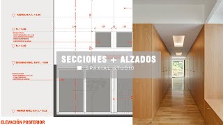 Dibujo Arquitectónico Secciones  Alzados  Proceso  Ajustes [upl. by Dwyer6]