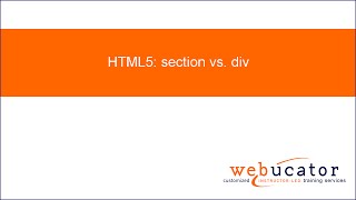 HTML5 section vs div [upl. by Aivatnuhs308]