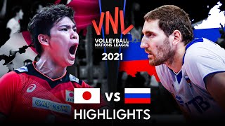 LEGENDARY MATCH  JAPAN vs RUSSIA  Mens VNL 2021 [upl. by Oinoitna]