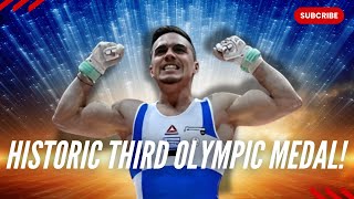 Petrounias makes history with his third Olympic medal in the rings event at the Paris Olympics [upl. by Gabbie]