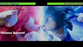 Sonic the Hedgehog vs Knuckles the Echidna Second Fight with healthbars [upl. by Steffi787]