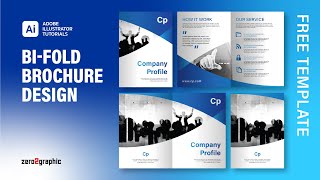 How to Create BiFold Brochure Design Company Profile in Adobe Illustrator CC  Printing Design [upl. by Celene]