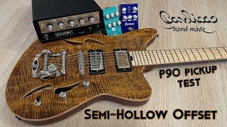 P90 Semihollow test Pavlica Offset guitar [upl. by Eidak839]