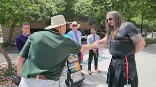 Jehovahs Witnesses outside American Atheists National Convention [upl. by Eilram642]