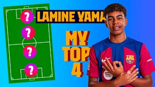 LAMINE YAMAL  MY TOP 4 LEGENDS  FC Barcelona [upl. by Jahdol]