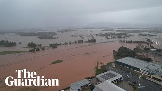 North Queensland floods drone vision shows Smithfield near Cairns under water [upl. by Darra728]