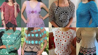 Royal Class crochet shirts tops blouse sweaters latest pattern designs UK USA girls fashion trend [upl. by Tallou7]