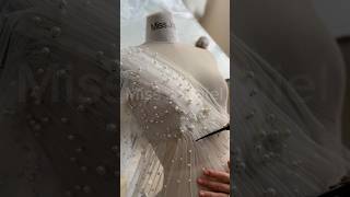 Making a corset beaded tulle midi dress with long sleeves dress hautecouture dress wedding [upl. by Henrie]