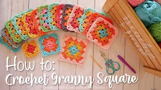 EASY CROCHET How to Crochet a Granny Square for Beginners [upl. by Dena321]