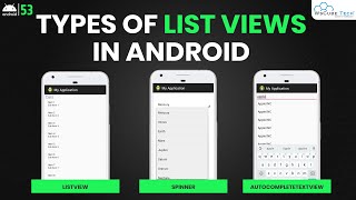 Type of Listview  Listview in Android Studio  App Development Tutorial [upl. by Dnalon902]