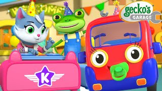 Baby Fire Truck Birthday Bonanza  Geckos Garage  Trucks For Children  Cartoons For Kids [upl. by Anig667]