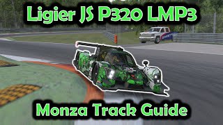 iRacing Track Guide Monza  No First Chicane  Ligier JS P320 LMP3  W1 S1 2024 [upl. by Ayahs]