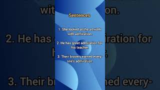 Admiration meaning and usage shortsviral trendingshorts english vocabulary [upl. by Ludlow]