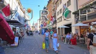 ZURICH SWITZERLAND ⚜️ Bahnhofstrasse Walking tour from Main Station to Rennweg 4K [upl. by Gnilyarg]