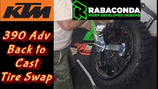 Rabaconda New Tires Cast Wheels on the KTM 390 Adventure [upl. by Shamma]