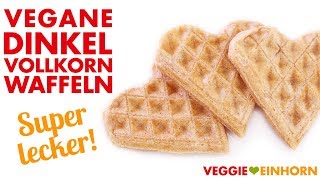 Leckere vegane Waffeln  Dinkel Vollkorn Waffeln [upl. by Bettzel375]