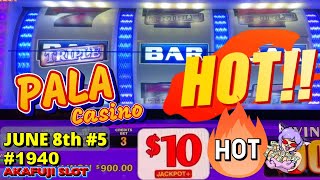 Good Run Triple Gold Bars 10 Slot machine at Pala Casino [upl. by Georgi731]