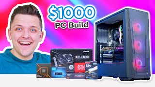 Best 1000 Gaming PC Build 2024 👌 Full Build Guide amp Benchmarks [upl. by Yarrum297]