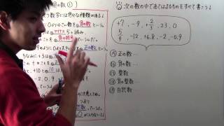 【中1 数学】中11 正の数・負の数①（自然数・整数） [upl. by Gunning]