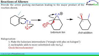 Proton Guru Practice III6 Halogenation and Halohydrin Formation from Alkenes [upl. by Attayek134]