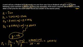 How to compute a stock price for 2 stage dividend growth [upl. by Ytineres]