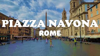 Piazza Navona History Rome City Tour [upl. by Olegna]