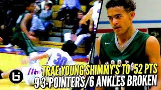 TRAE YOUNG PUTS UP 52 POINTS W9 THREE’S amp 6 ANKLE BREAKERS [upl. by Yelsehc33]