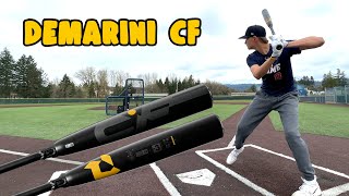 Hitting with the DEMARINI CF  BBCOR Baseball Bat Review [upl. by Aicire]