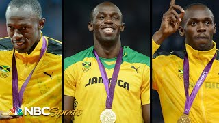 Usain Bolts TripleTriple The Ultimate Gold Medal Compilation  NBC Sports [upl. by Maude291]