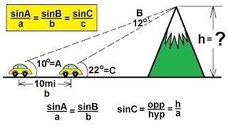 PreCalculus  Trigonometry The Law of Sines 8 of 15 Finding the Height of the Mountain [upl. by Essie]