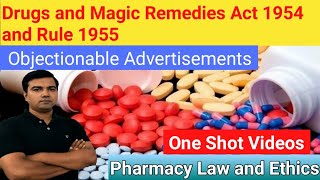 Drugs and Magic Remedies Act 1954 and Rule 1955 Objectionable Advertisement [upl. by Landbert]